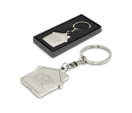 House Metal Key Ring - Engraved